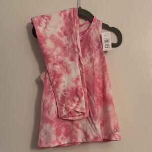 Pink Tie-Dye Tank Top and Leggings Set